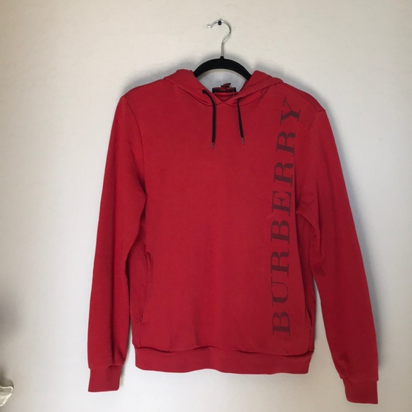 burberry sport logo sweatershirt hoodie red Sz S